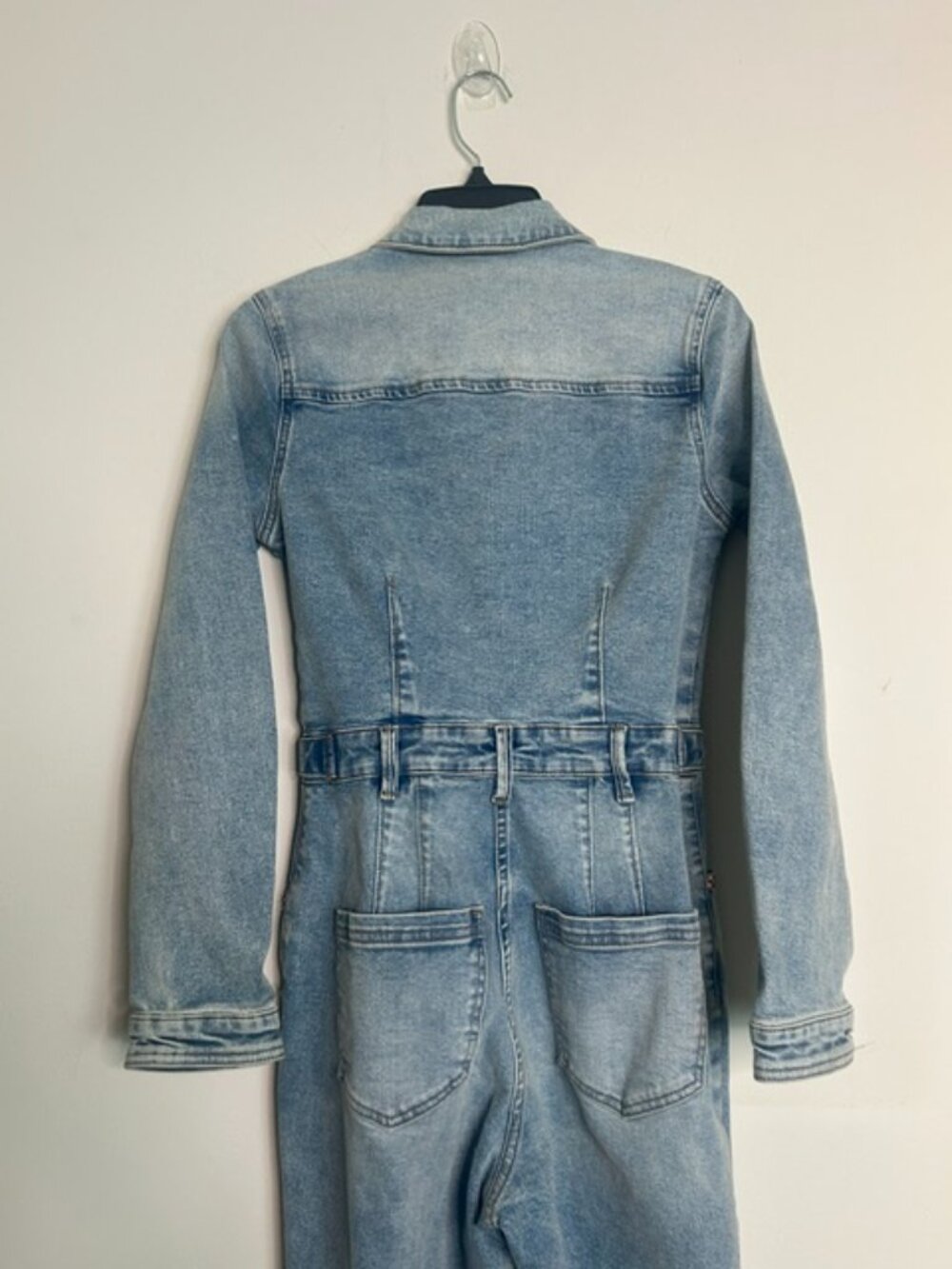 We The Free FP CRVY Fitted Washed Denim Button  Scandalous Coverall Jumpsuit NEW - Picture 15 of 16